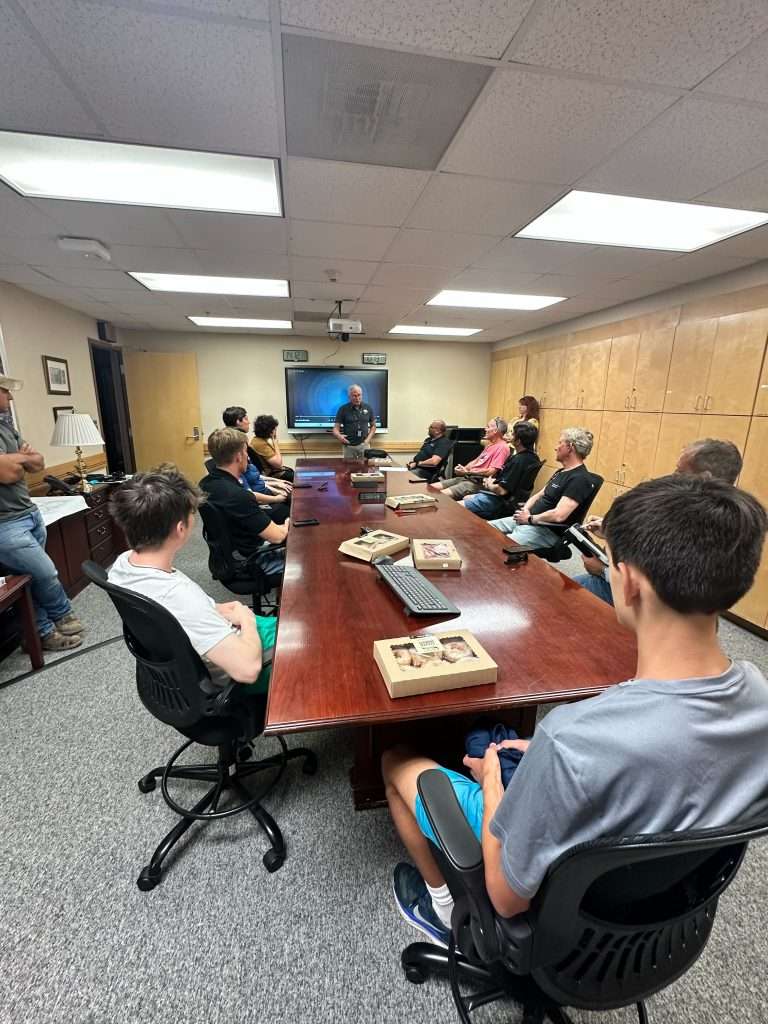 The group receives a fun presentation from some of the senior controllers at KALB.